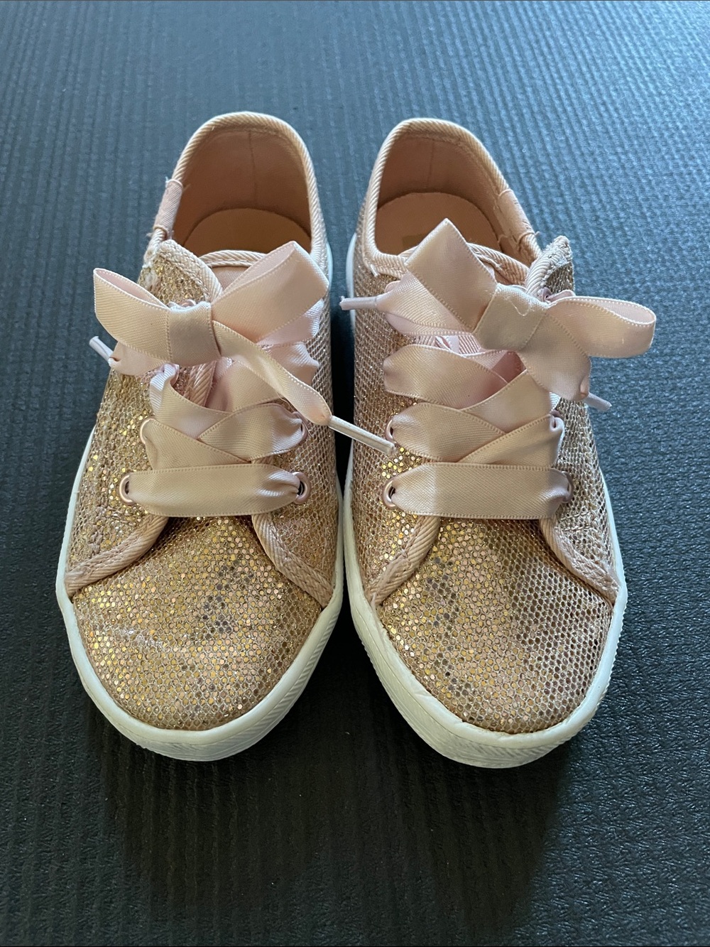 Keds Kids Glitter Pink Ribbon Lace Sneakers